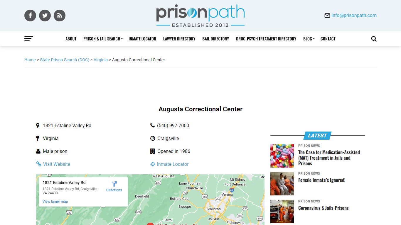 Augusta Correctional Center - Prison Inmate Search & Locator - Prison ...