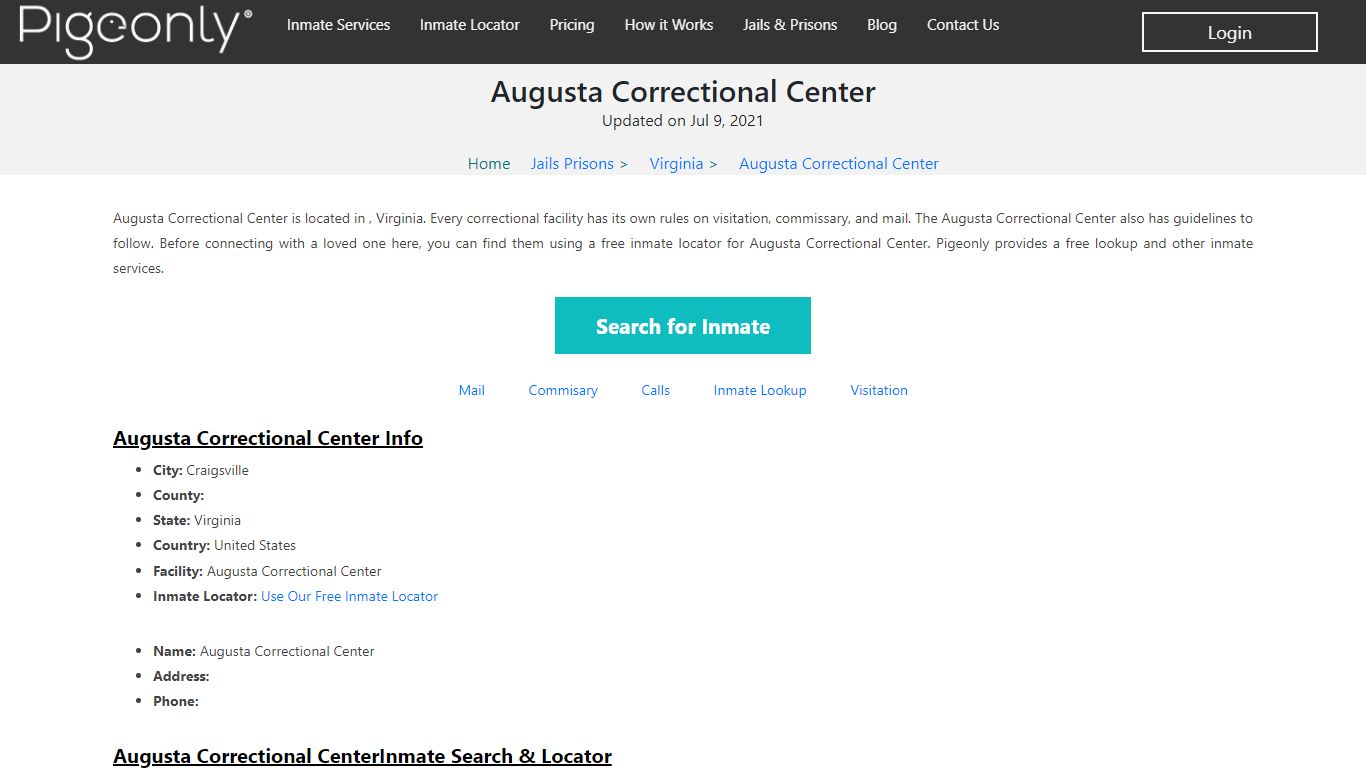 Augusta Correctional Center Inmate Lookup | Virginia