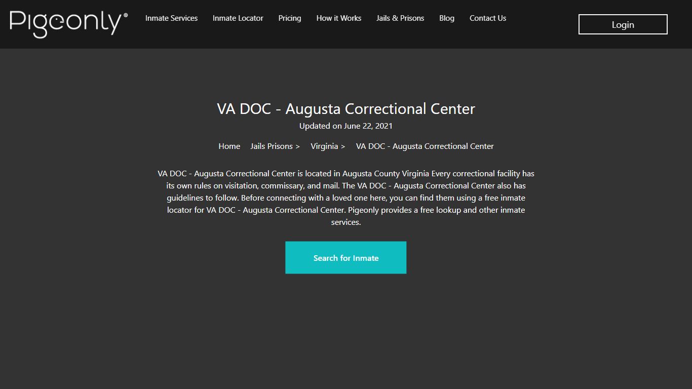 VA DOC - Augusta Correctional Center Inmate Lookup | Virginia - Pigeonly